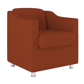 Poltrona Para Recepção Decorativa Clinica Balaqui Decor Cor:Terracota