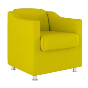 Cadeira Poltrona Decorativa Recepção Hospital Suede Cor:Amarelo