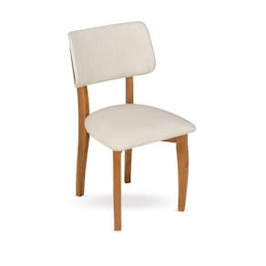 Cadeira Jantar Curve Madeira Eucalipto Tecido Linho Sheldon