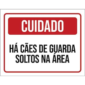 Kit 3 Placas Cuidado Há Cães De Guarda Soltos Na Área