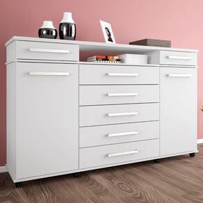 Cômoda 7 Gavetas 2 Portas London Branco Demóbile Branco