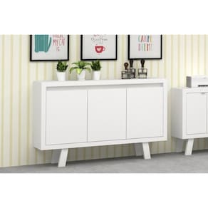 Balcão De Escritório Me4120 C/ 3 Portas Nogal - Tecno Mobili