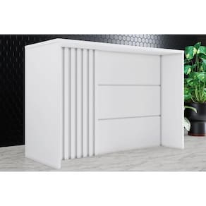 Bancada Ilha Cozinha Gourmet Americana Branco - Henn