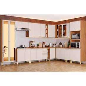Balcão De Cozinha Requinte 2 Portas C/tampo 80cm Nature/areia - Henn