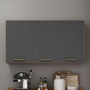 Armário Aéreo 120 Cm 3 Portas São Luis Valdemóveis Cinamomo/grafite