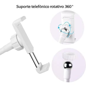 Ring Light Suporte Celular Maguiagem Live Stream Branco