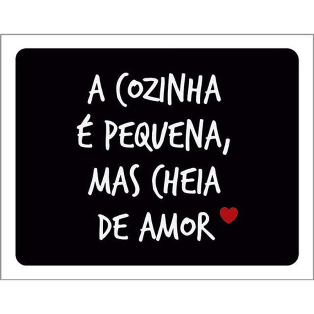 Kit 3 Placas Cozinha Pequena Cheia Amor