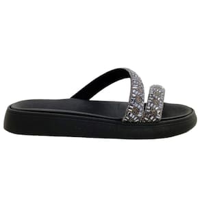 Tamanco Feminino Papete Flatform Casual Dia a Dia Passeio Trabalho com Strass Conforto Moleca 5469.139