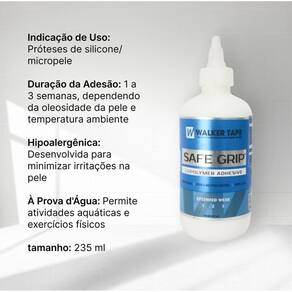 Cola Branca Safe Grip Para Prótese Capilar 235Ml Walker Tape