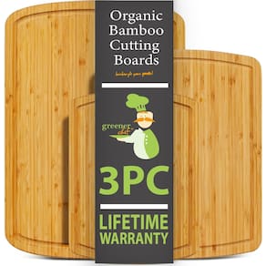 Conjunto de tábuas de corte Greener Chef Organic Bamboo 3PC com Lifetim