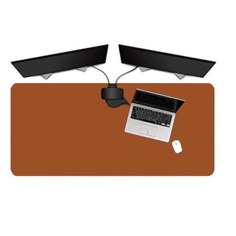 Mousepad Antiderrapante Couro Trabalho 80X40 E Porta Copo