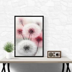 Quadro Flores Dente De Leão Soft 24X18Cm - Com Vidro