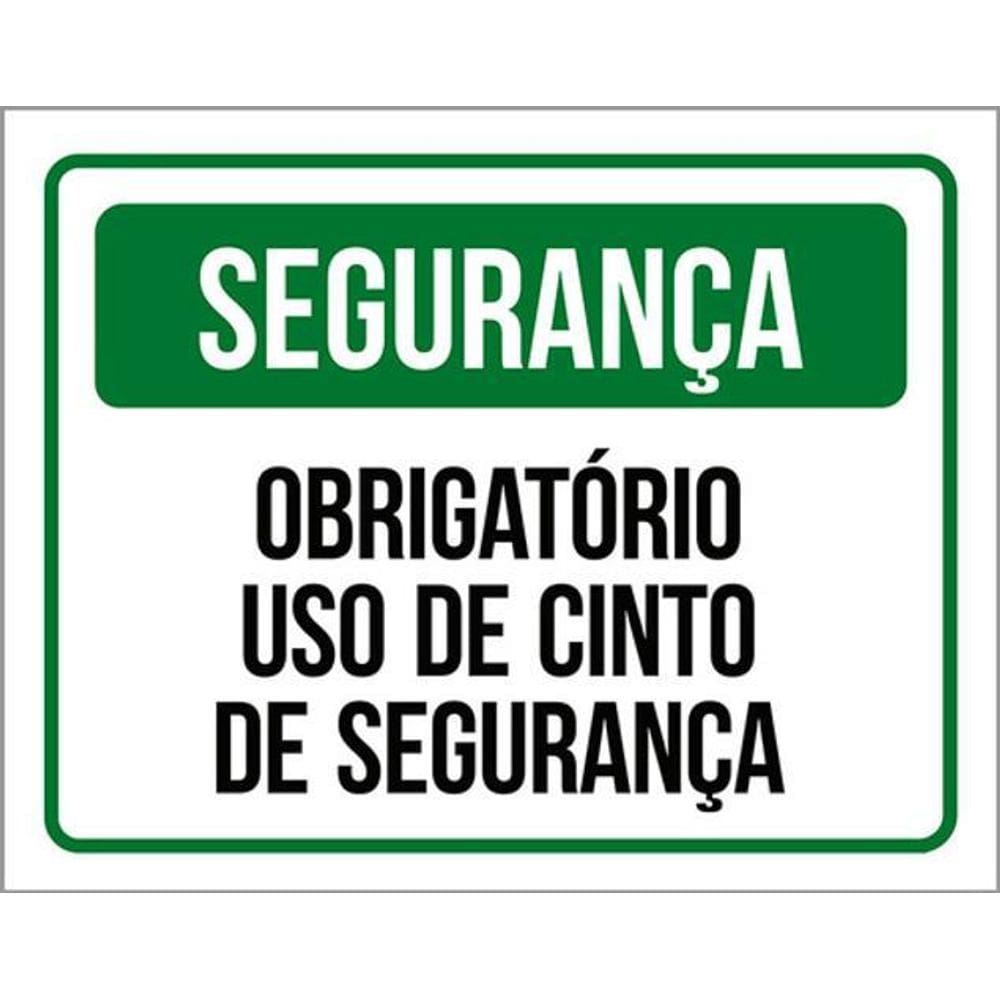 Kit 3 Placas - Obrigatório Uso De Cinto De Segurança