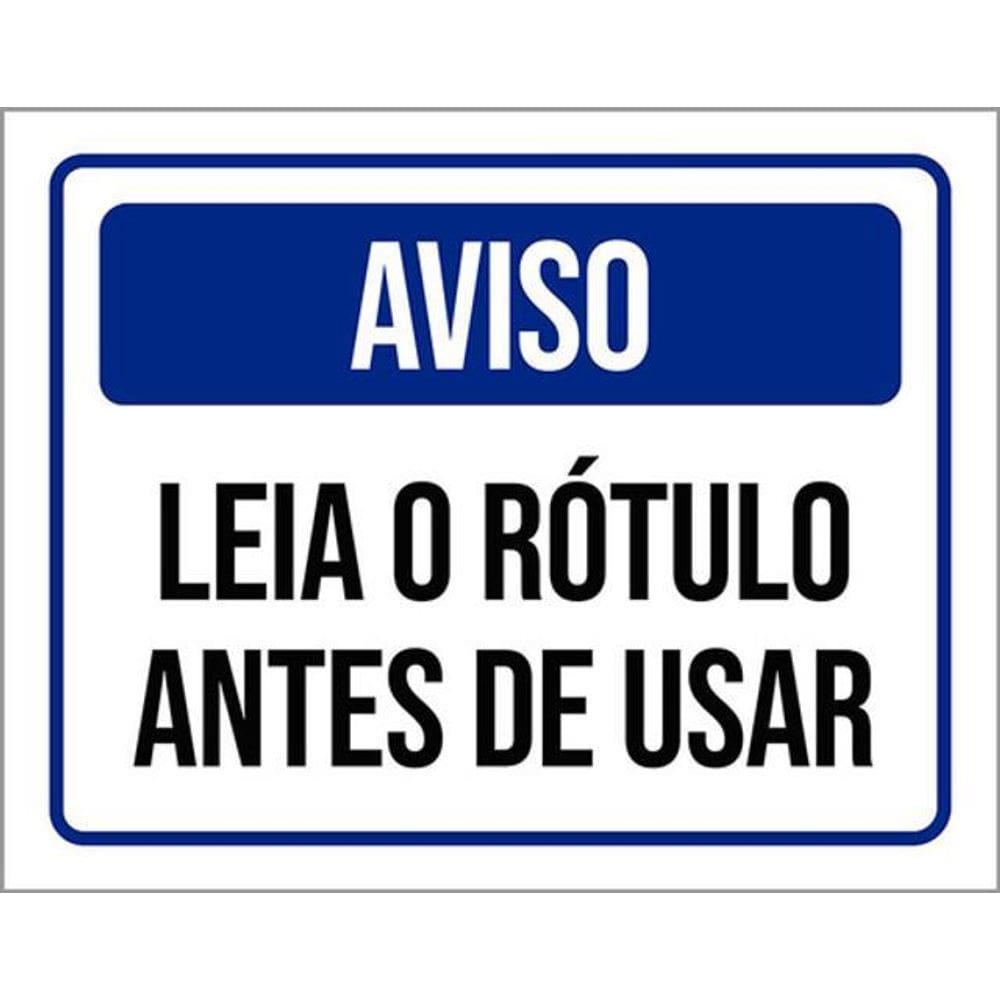 Kit 3 Placas Sinalização - Aviso Leia Rótulo Antes Usar
