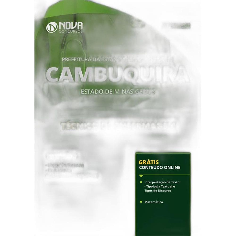Apostila Cambuquira  MG 2019  Técnico de Enfermagem