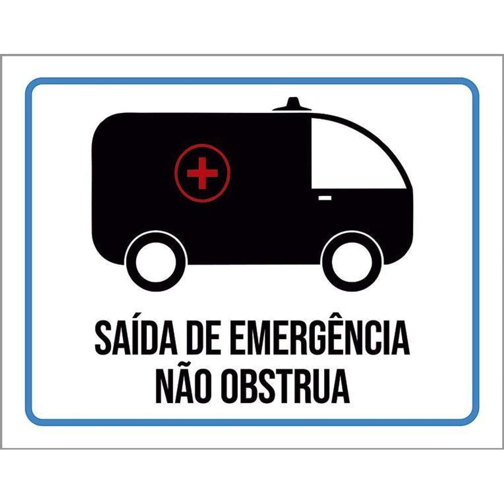 Placa Saída De Emergência Não Obstrua 36X46