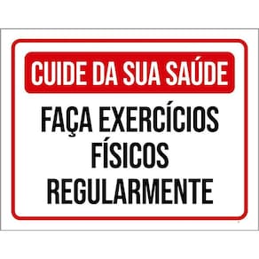 Kit 3 Placas Cuide Saúde Faça Exercício Físicos