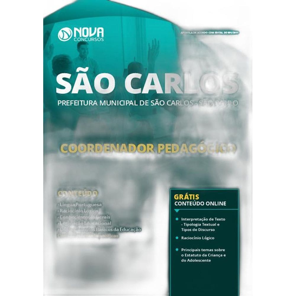 Apostila São Carlos SP 2019 Coordenador Pedagógico