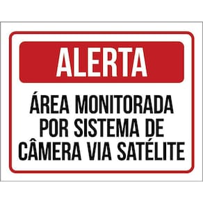 Kit 3 Placas Alerta Área Monitorada Sistema Câmera Satelite