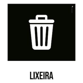 Kit 3 Placas Desenho - Lixeira