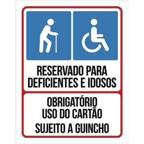 Placa Vaga Exclusiva Deficientes E Idosos 36X46