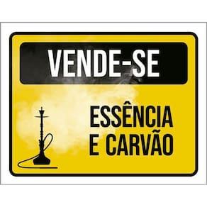 Kit 3 Placas Sinalização - Vende-Se Essência Carvão Ícone