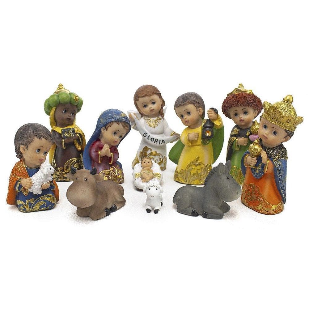 Presépio Infantil Importado Resina 11 Peças 14 Cm