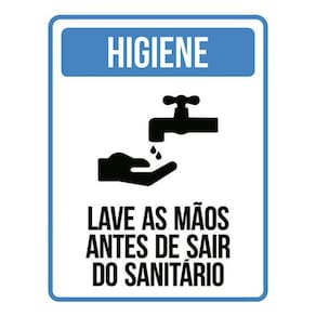 Kit 3 Placas Higiene Lave Mãos Antes Sair Do Sanitário