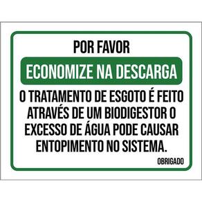 Placa Sinalização - Economize Na Descarga Biodigestor 36X46