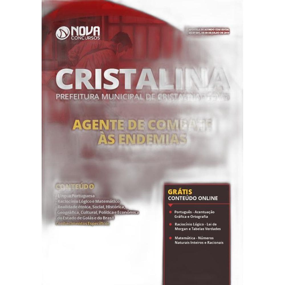 Apostila Cristalina Go 2019 - Agente De Combate Às Endemias