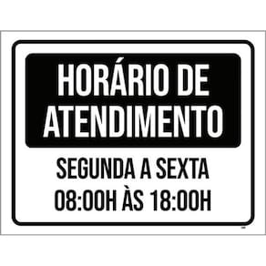 Kit 3 Placas Horário Atendimento Segunda Sexta 8H 18H
