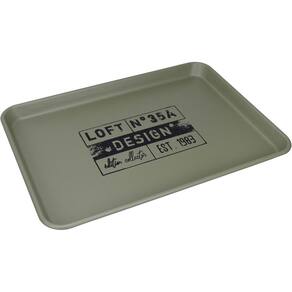BANDEJA DECORATIVA PARA SERVIR HOME&CO METAL 3x51x36cm CINZA