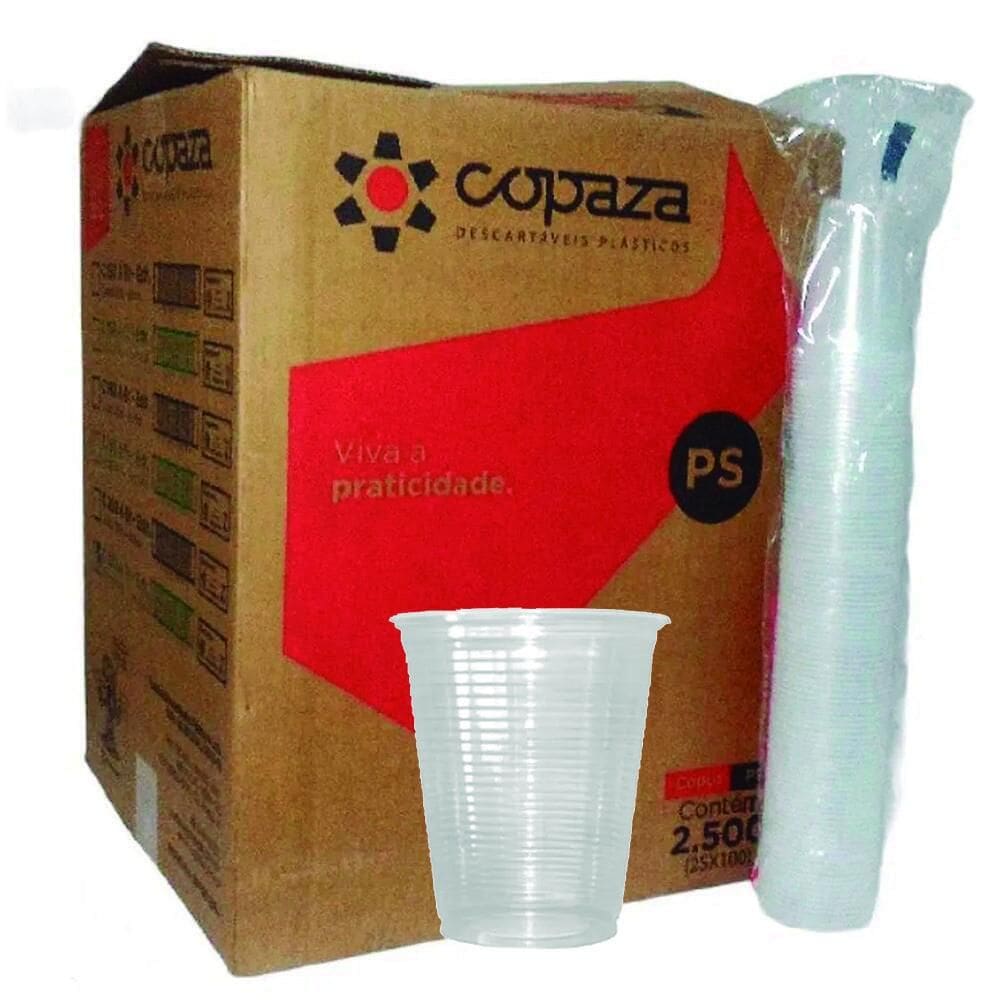 Copo 180Ml Descartavel Plastico Agua Copaza C/2500 Transpare