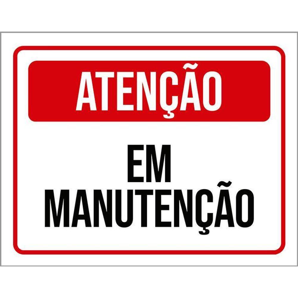 Kit 3 Placas Sinalização Atenção Em Manutenção