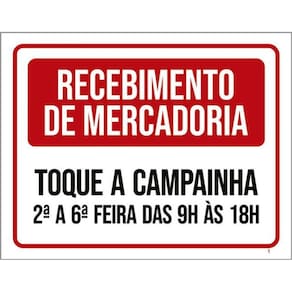 Kit 3 Placas Receimento Mercadoria Toque Campainha