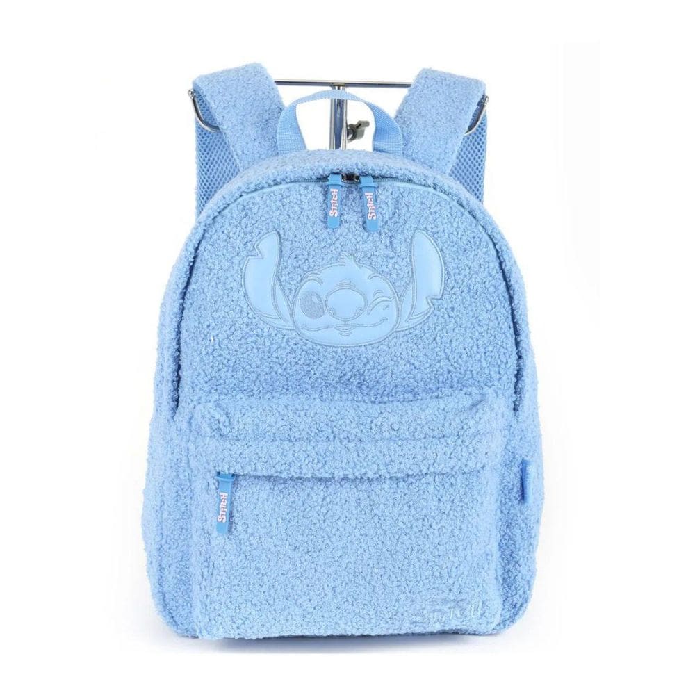 Mochila Infantil Disney Stitch Peluciada Azul Luxcel