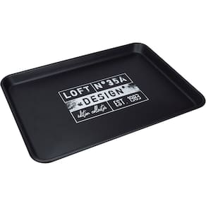 BANDEJA DECORATIVA PARA SERVIR HOME&CO METAL 3x51x36cm PRETO