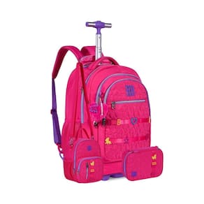 Kit Mochila Rodinhas Rebecca Bonbon Lancheira Estojo - Rosa