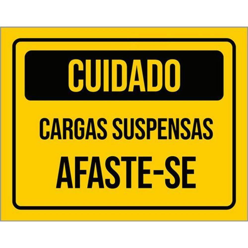 Kit 3 Placas Cuidado Cargas Suspensas Afaste-Se