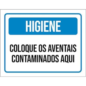 Placa Higiene Coloque Aventais Contaminados Aqui 36X46