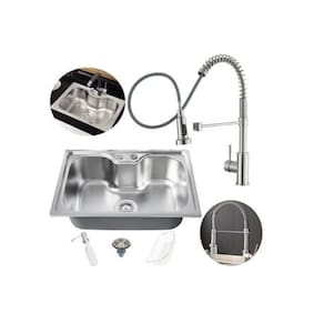 Kit Cuba Cozinha Gourmet Aço Inox 60X42 E Torneira Flexível