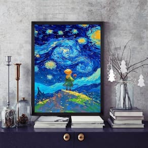 Quadro Pequeno Príncipe Van Gogh 33X24Cm - Com Vidro