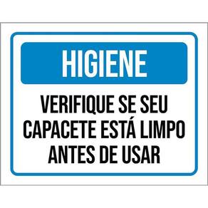 Placa Higiene Verifique Seu Capacete Está Limpo 36X46