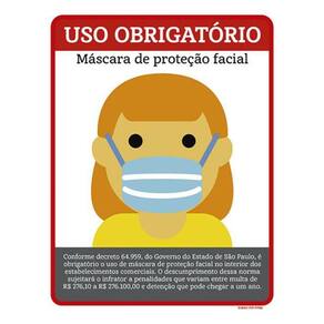 Kit 3 Placas Uso Obrigatório Proteção Facial Poster
