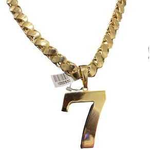 Cordão Friso S 13Mm + Pingente 7 Da Sorte - Banhado A Ouro