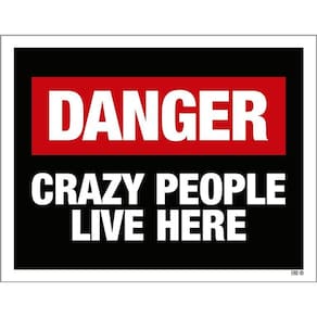Kit 3 Placas Decorativa - Danger Crazy People Live Here