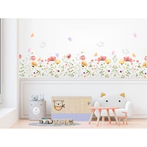 Adesivo De Parede Florais Boho Jardim Encantado - Kit Fadas
