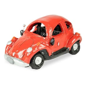 Fusca De Barro Vermelho Artesanal Decorativo Grande