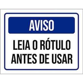 Kit 3 Placas Aviso Leia Rótulo Antes Usar