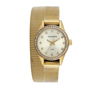 Relogio Mondaine Feminino Ref: 32827Lpmvde1 Mesh Dourado 2